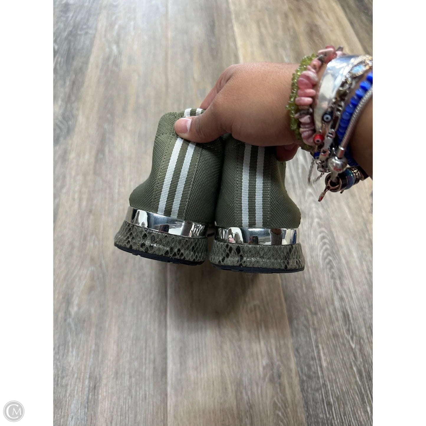 Shoes Athletic By J Slides In Green, Size: 8