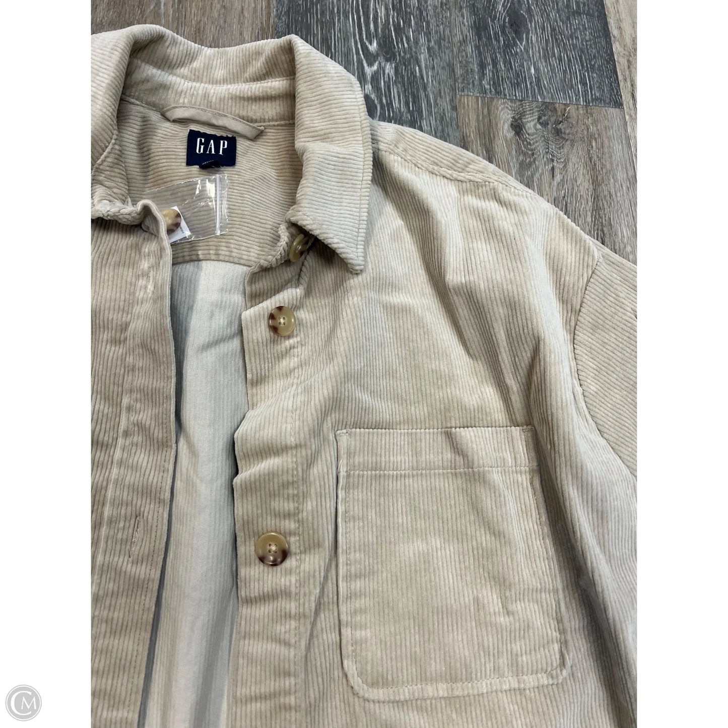 Jacket Shirt By Gap In Cream, Size: Xl