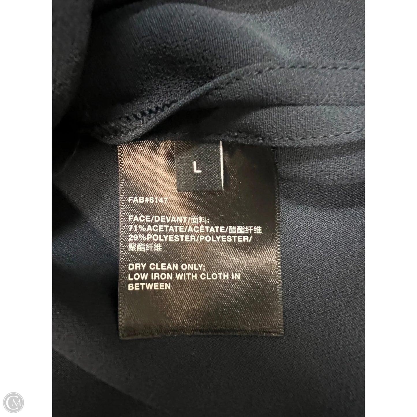 Blouse Designer By Lafayette 148 In Navy, Size: L