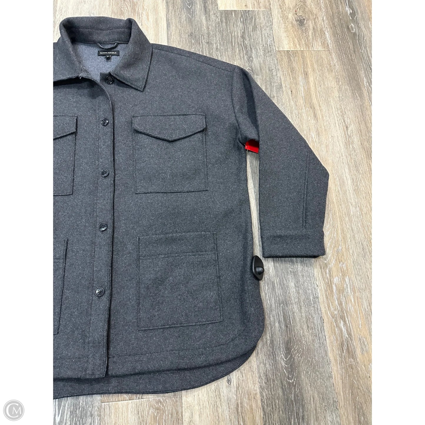 Jacket Shirt By Banana Republic In Grey, Size: Xl