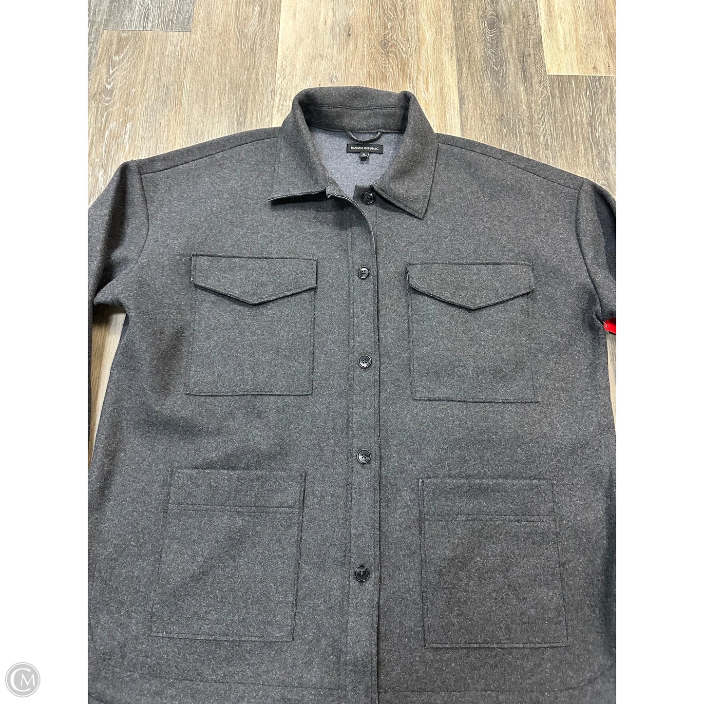 Jacket Shirt By Banana Republic In Grey, Size: Xl