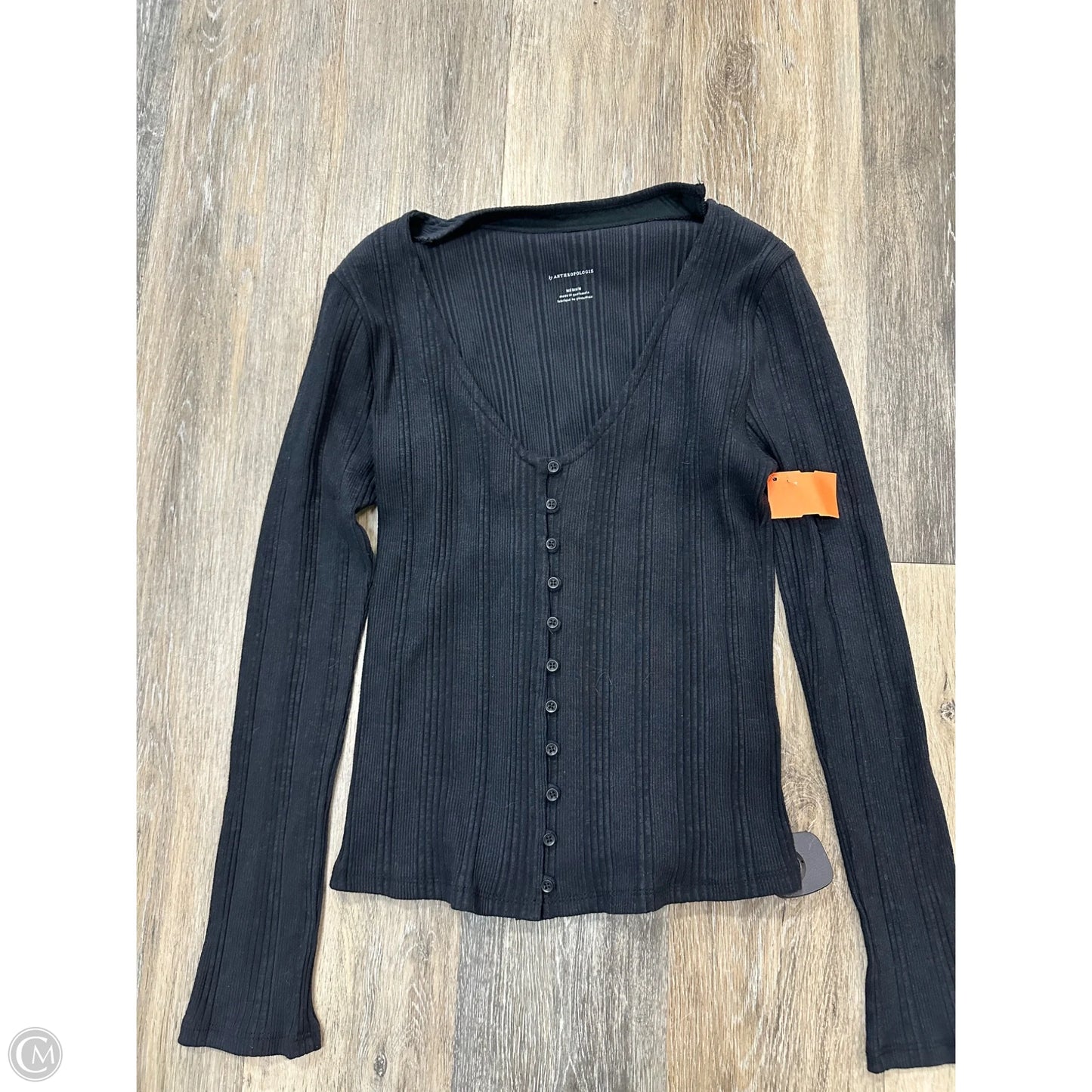 Top Long Sleeve By Anthropologie In Grey, Size: M
