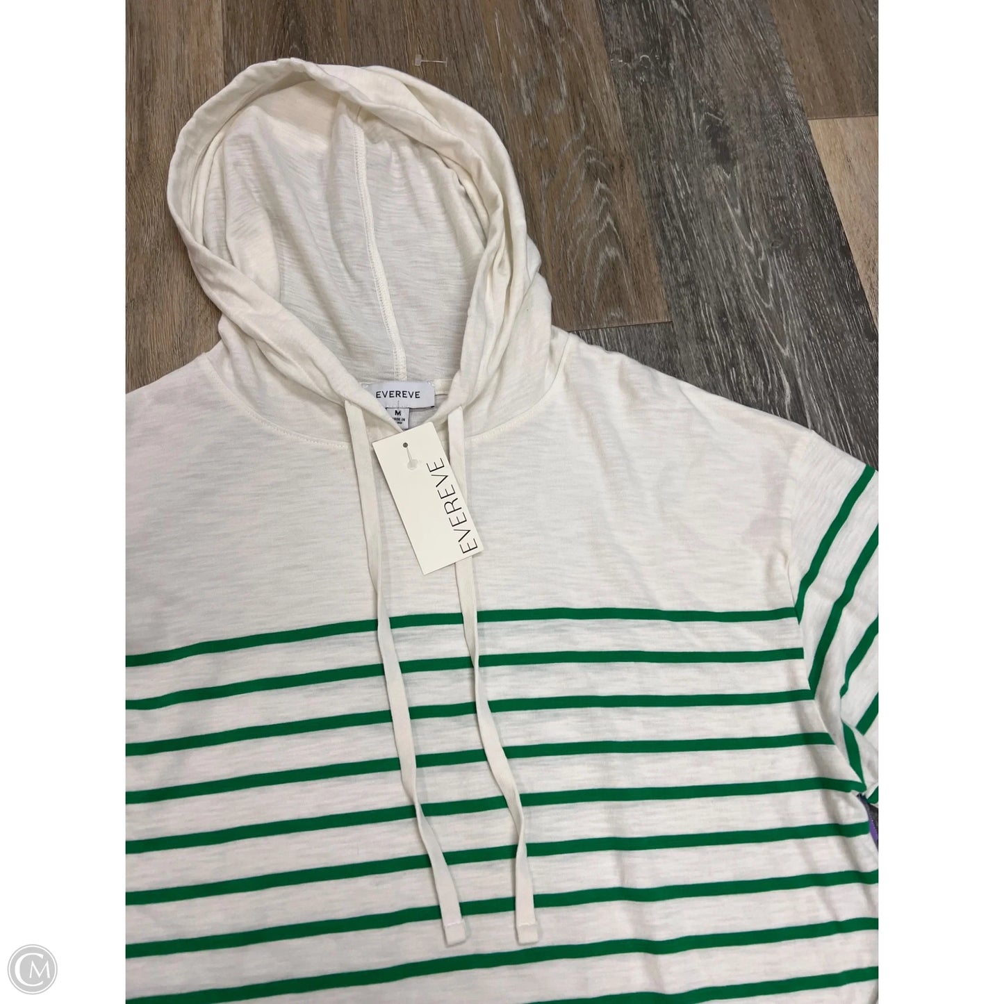 Top Long Sleeve By Evereve In Striped Pattern, Size: M