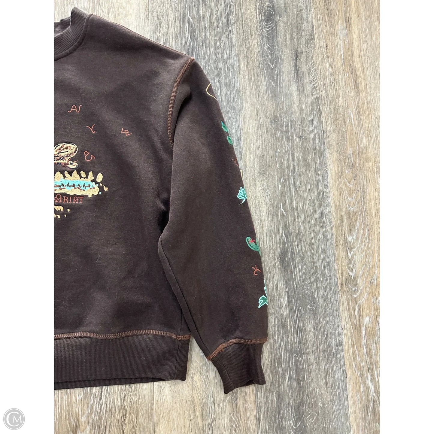 Sweatshirt Crewneck By Ariat In Brown, Size: L