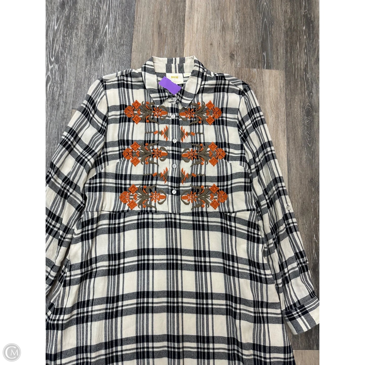 Dress Casual Midi By Maeve In Checkered Pattern, Size: L