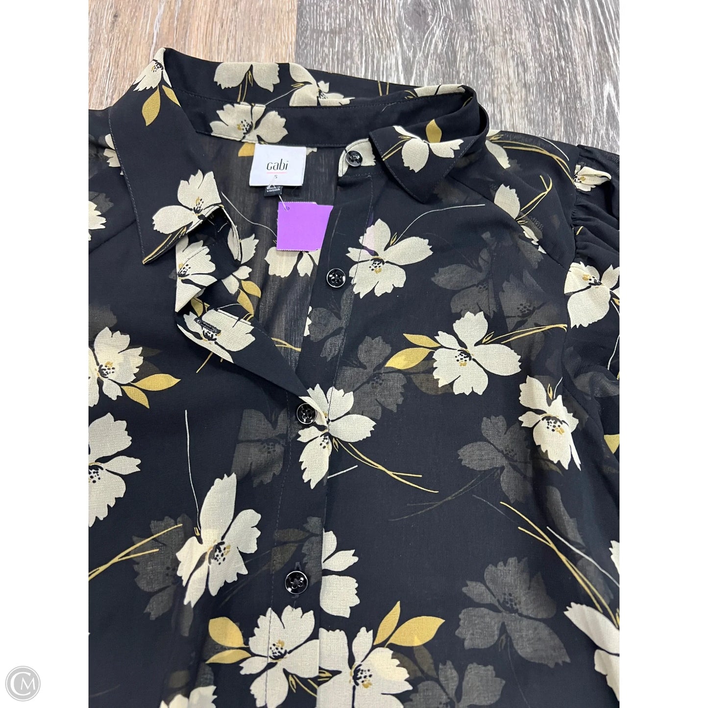 Blouse Long Sleeve By Cabi In Floral Print, Size: S