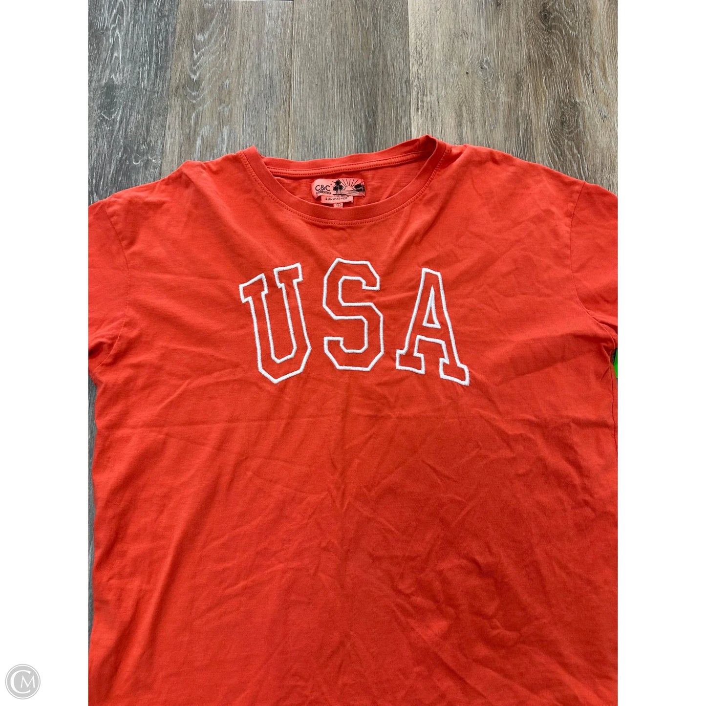 Top Short Sleeve By C And C In Orange, Size: L