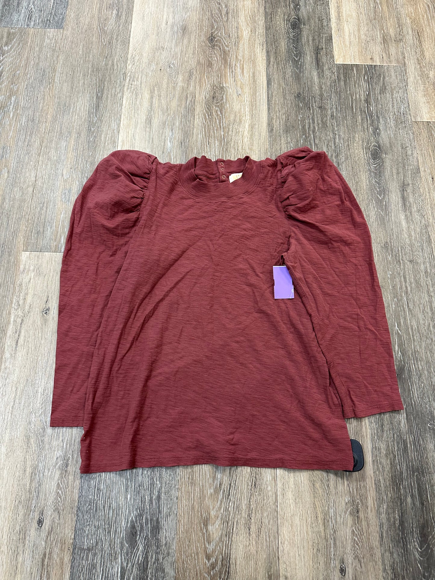 Top Long Sleeve By Nation Ltd In Red, Size: M