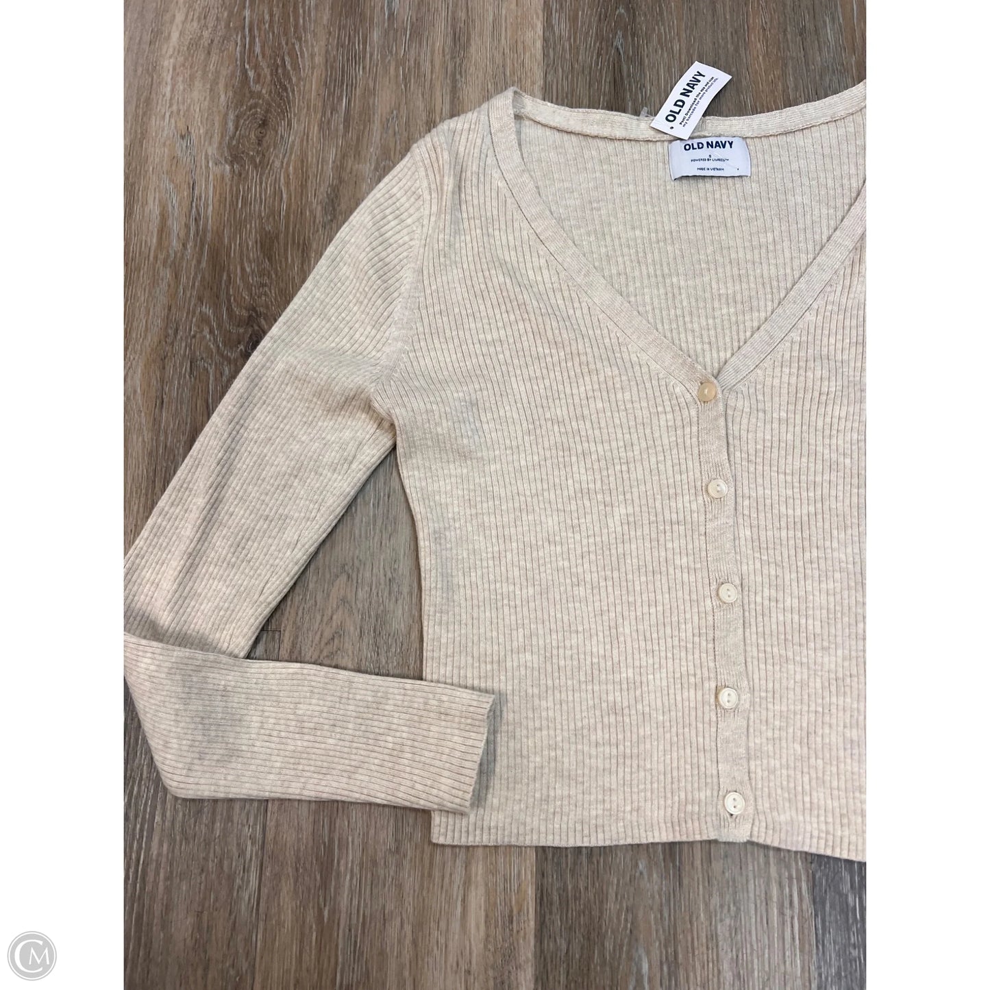 Sweater Cardigan By Old Navy In Cream, Size: S