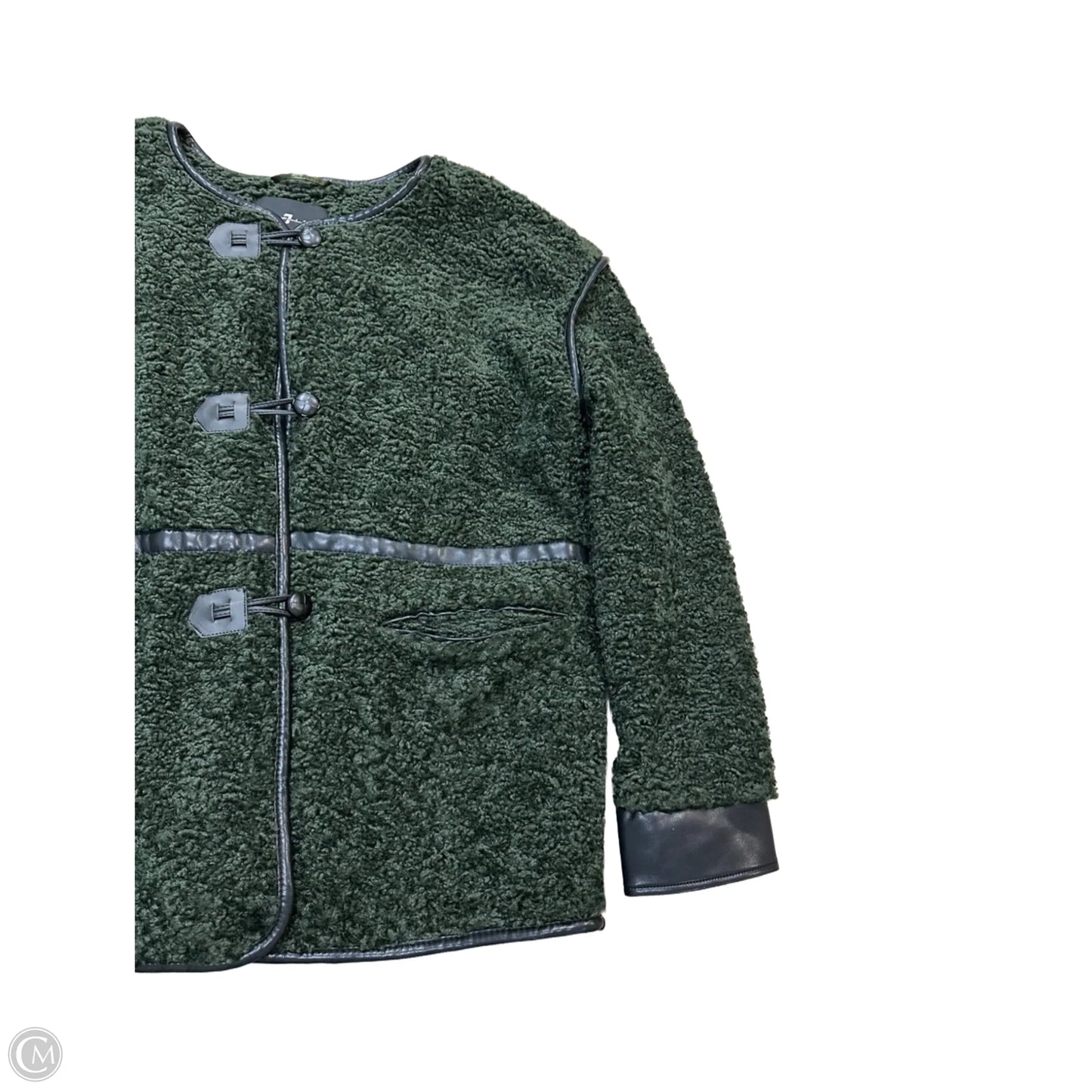 Jacket Faux Fur & Sherpa By 7 For All Mankind In Green, Size: L