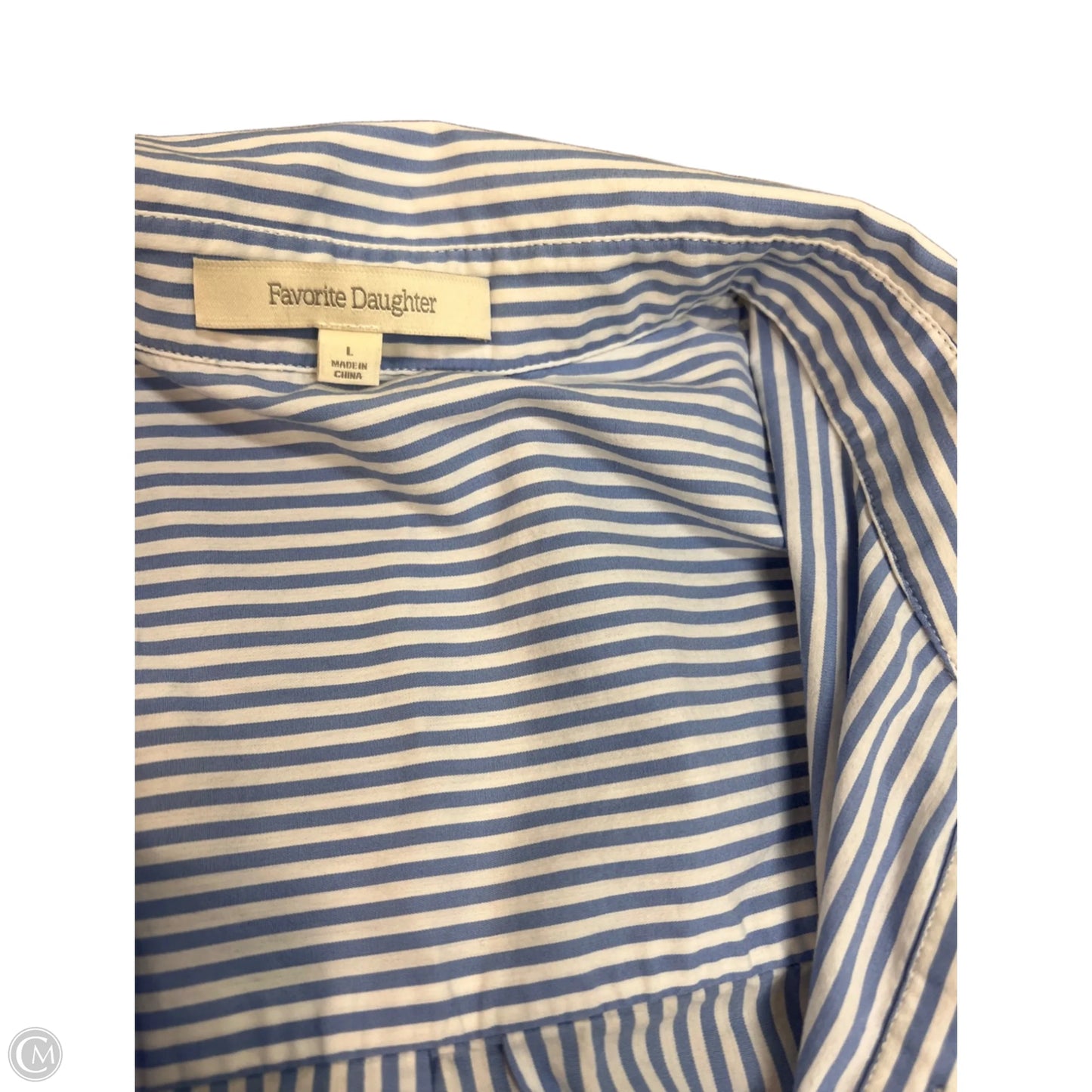 Blouse Long Sleeve By Favorite Daughter In Striped Pattern, Size: L