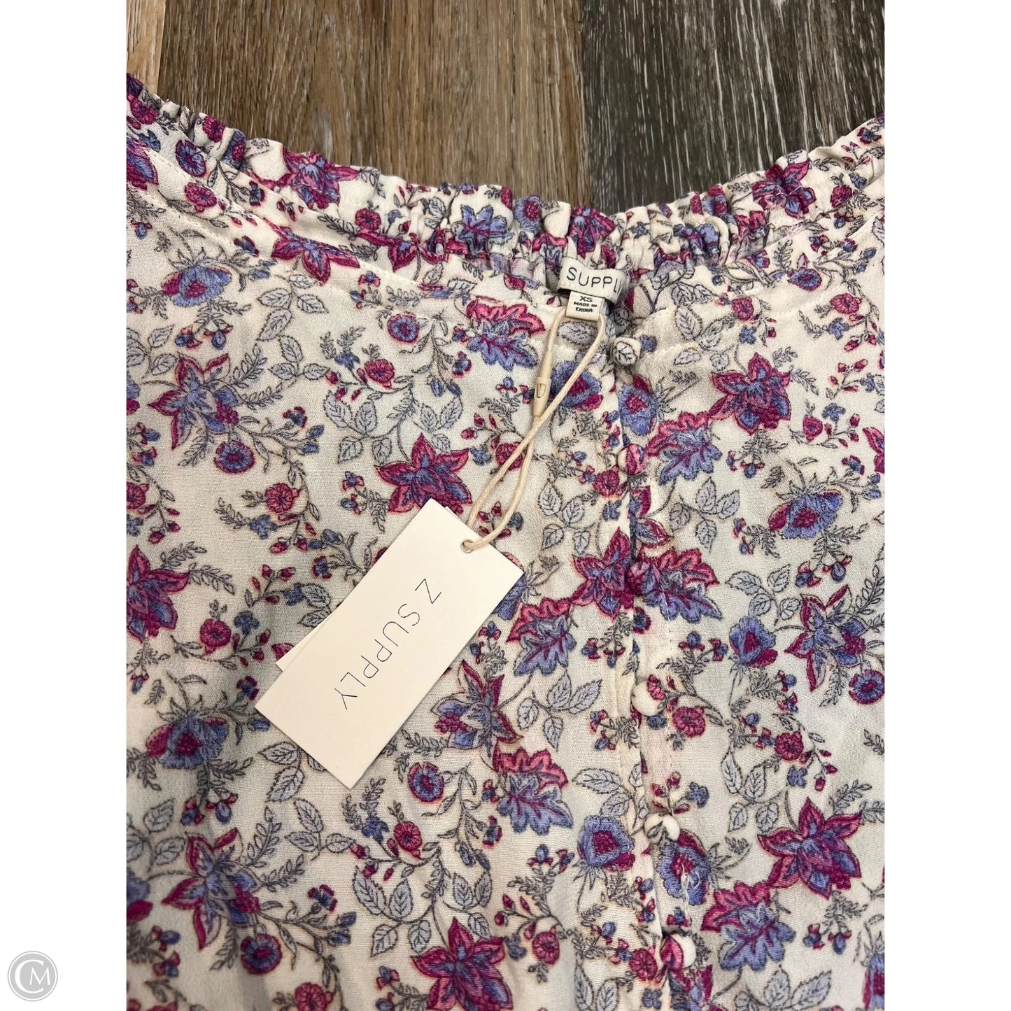 Blouse Long Sleeve By Z Supply In Floral Print, Size: Xs