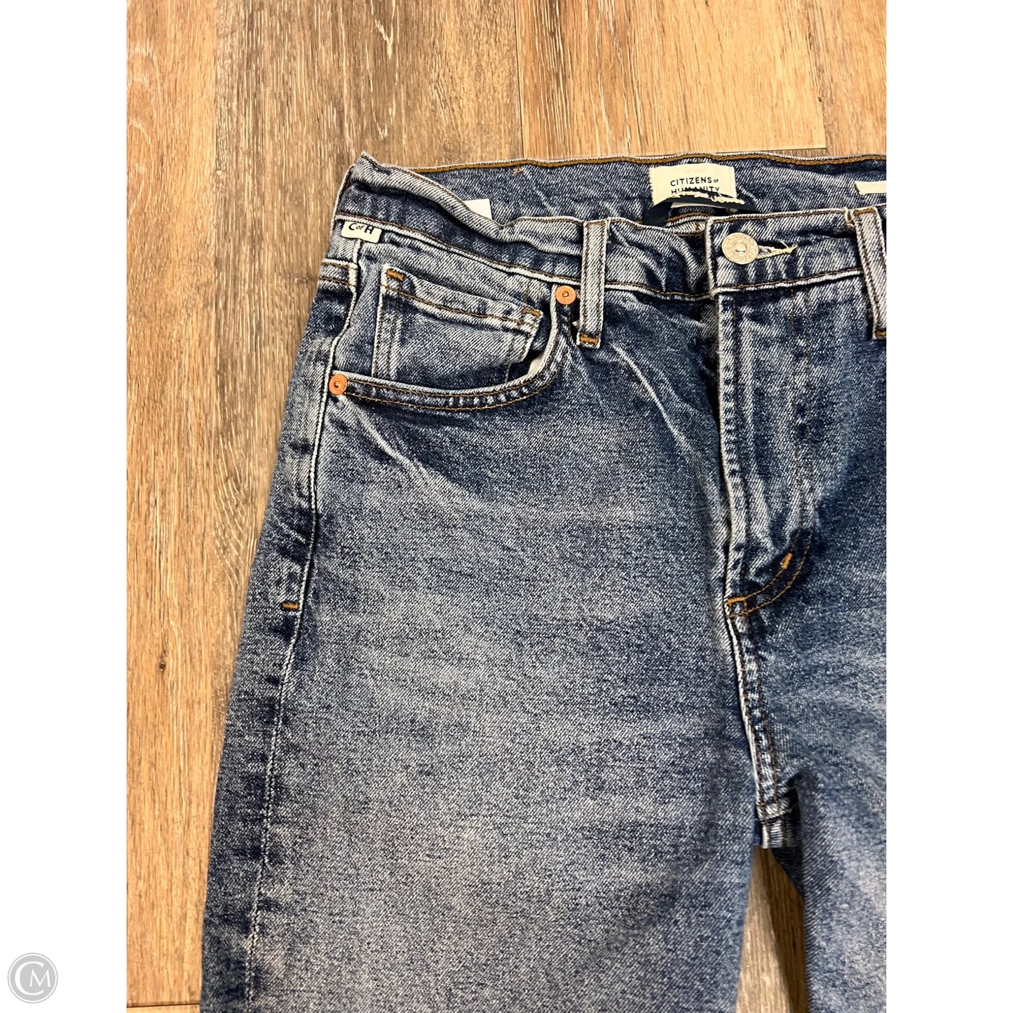 Jeans Straight Designer By Citizens Of Humanity In Blue Denim, Size: 1/25