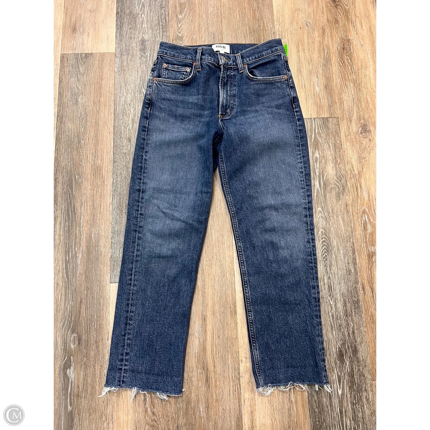 Jeans Straight By Agolde In Blue Denim, Size: 0/24