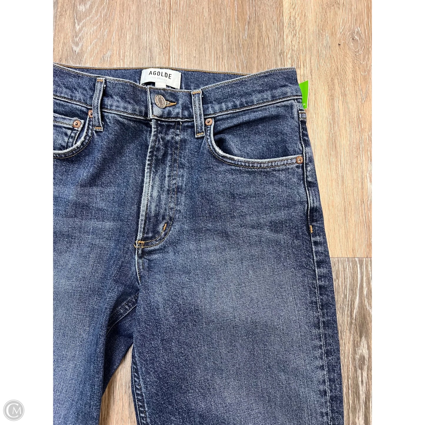 Jeans Straight By Agolde In Blue Denim, Size: 0/24