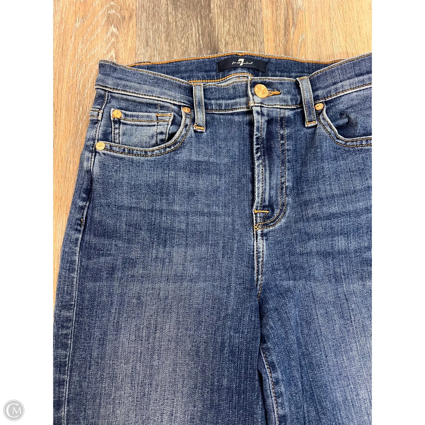 Jeans Straight Designer By 7 For All Mankind In Blue Denim, Size: 1/25