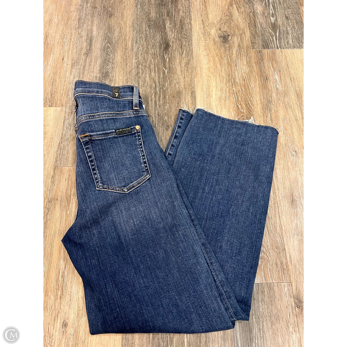 Jeans Straight Designer By 7 For All Mankind In Blue Denim, Size: 1/25