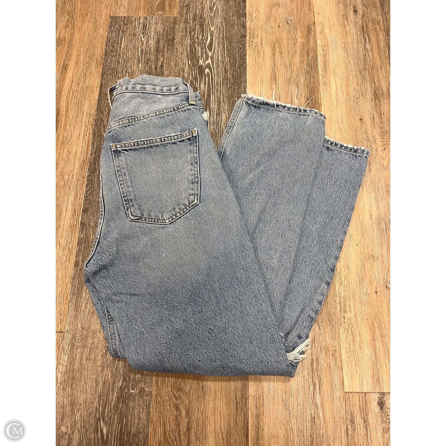 Jeans Straight By Agolde In Blue Denim, Size: 1/25