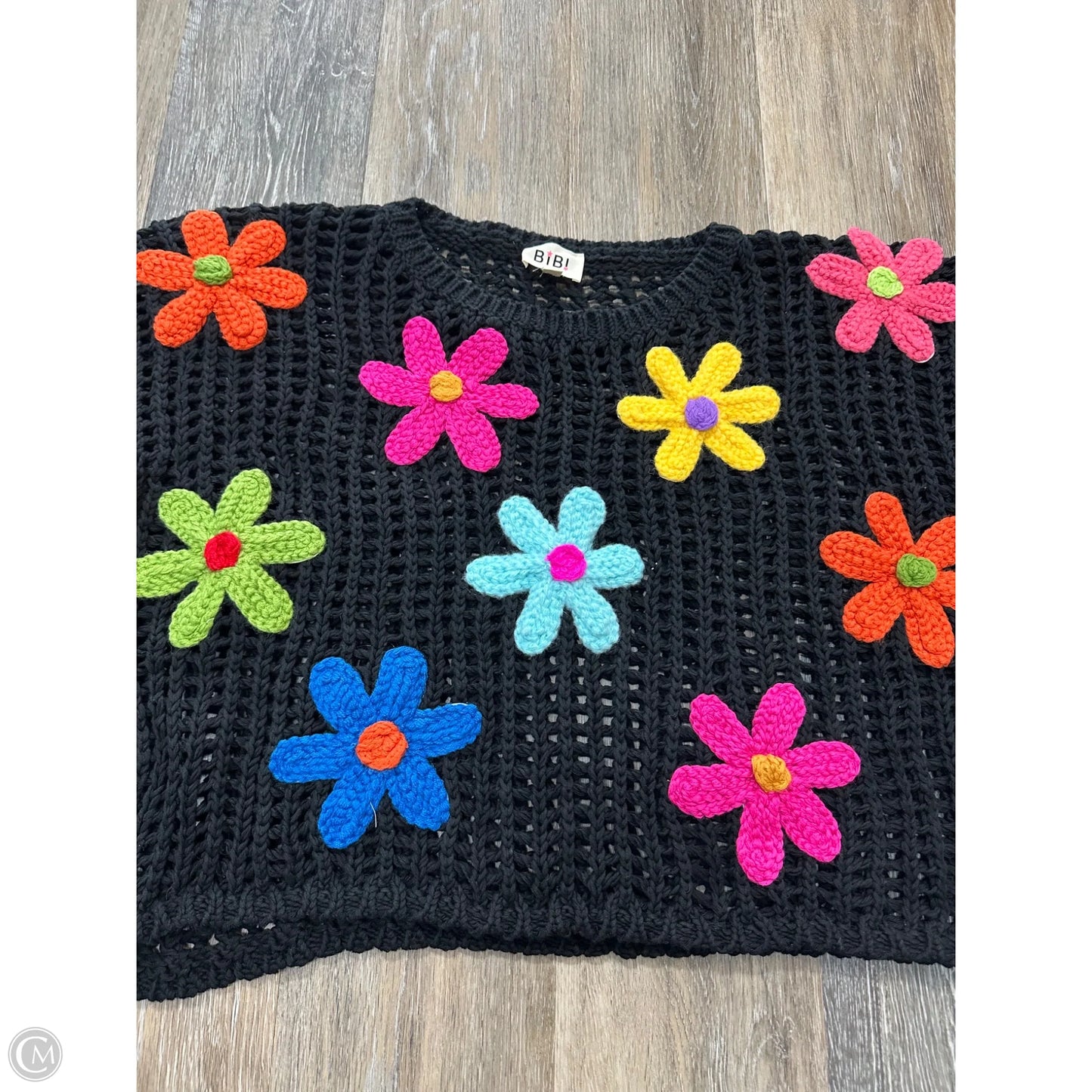 Sweater Short Sleeve By Bibi In Black, Size: M