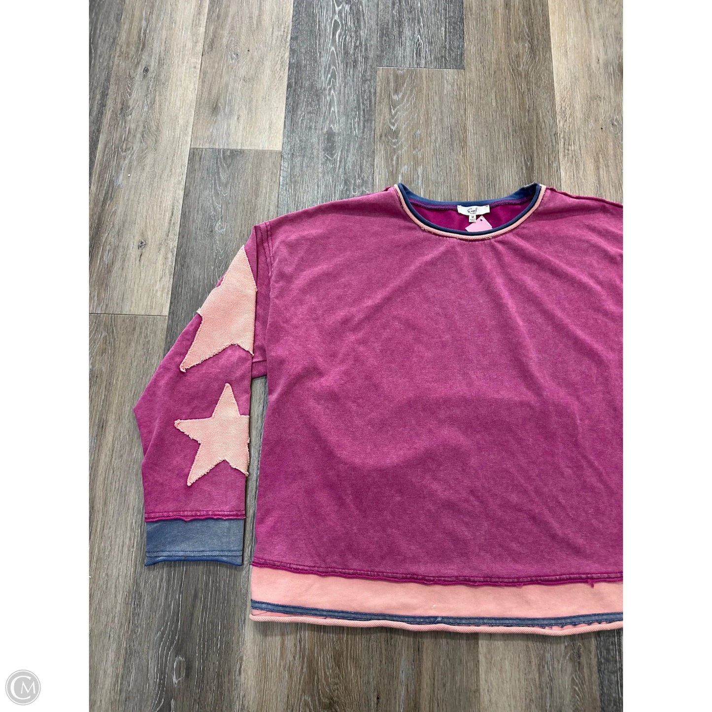 Top Long Sleeve By Easel In Pink, Size: M