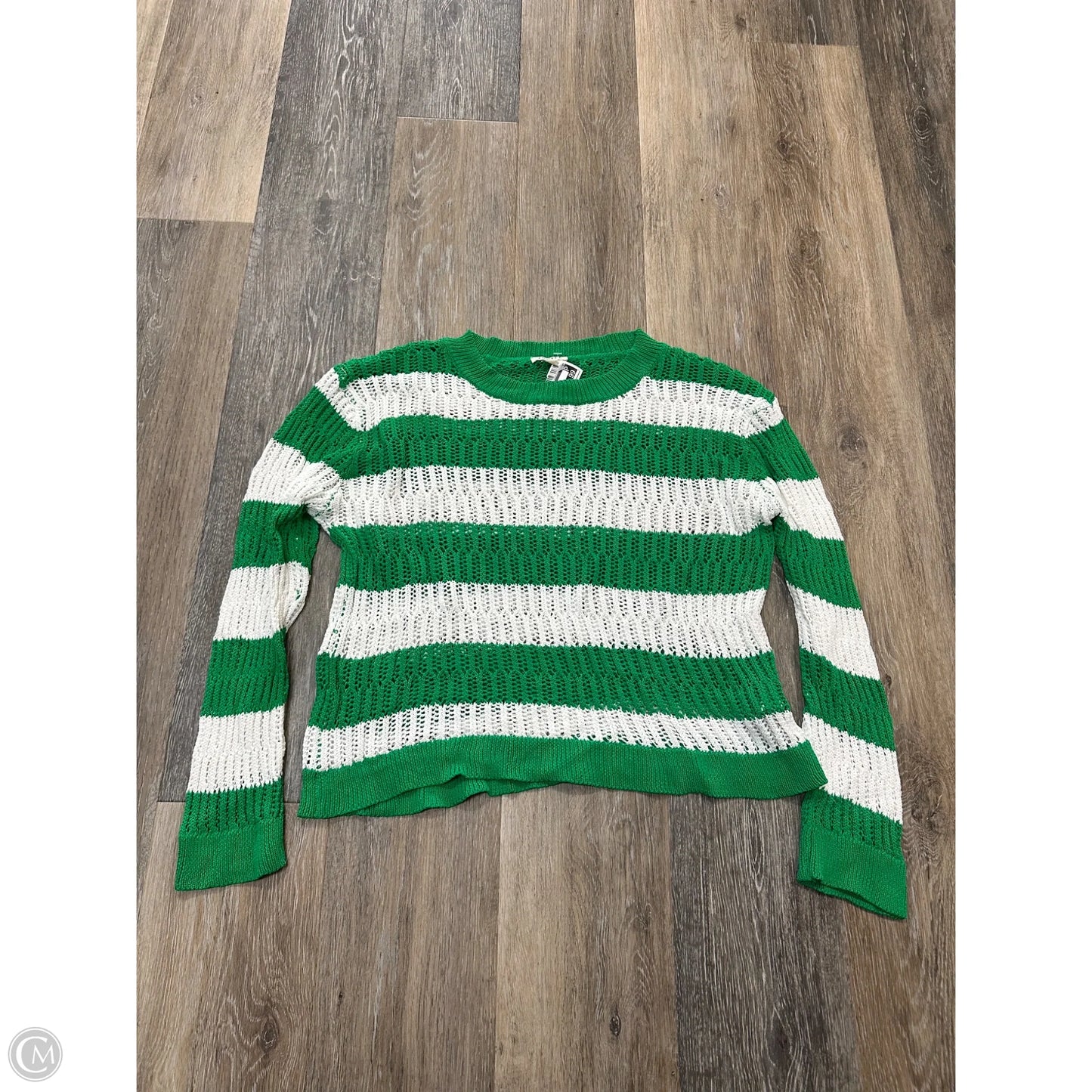 Sweater By Jodifl In Green & White, Size: M
