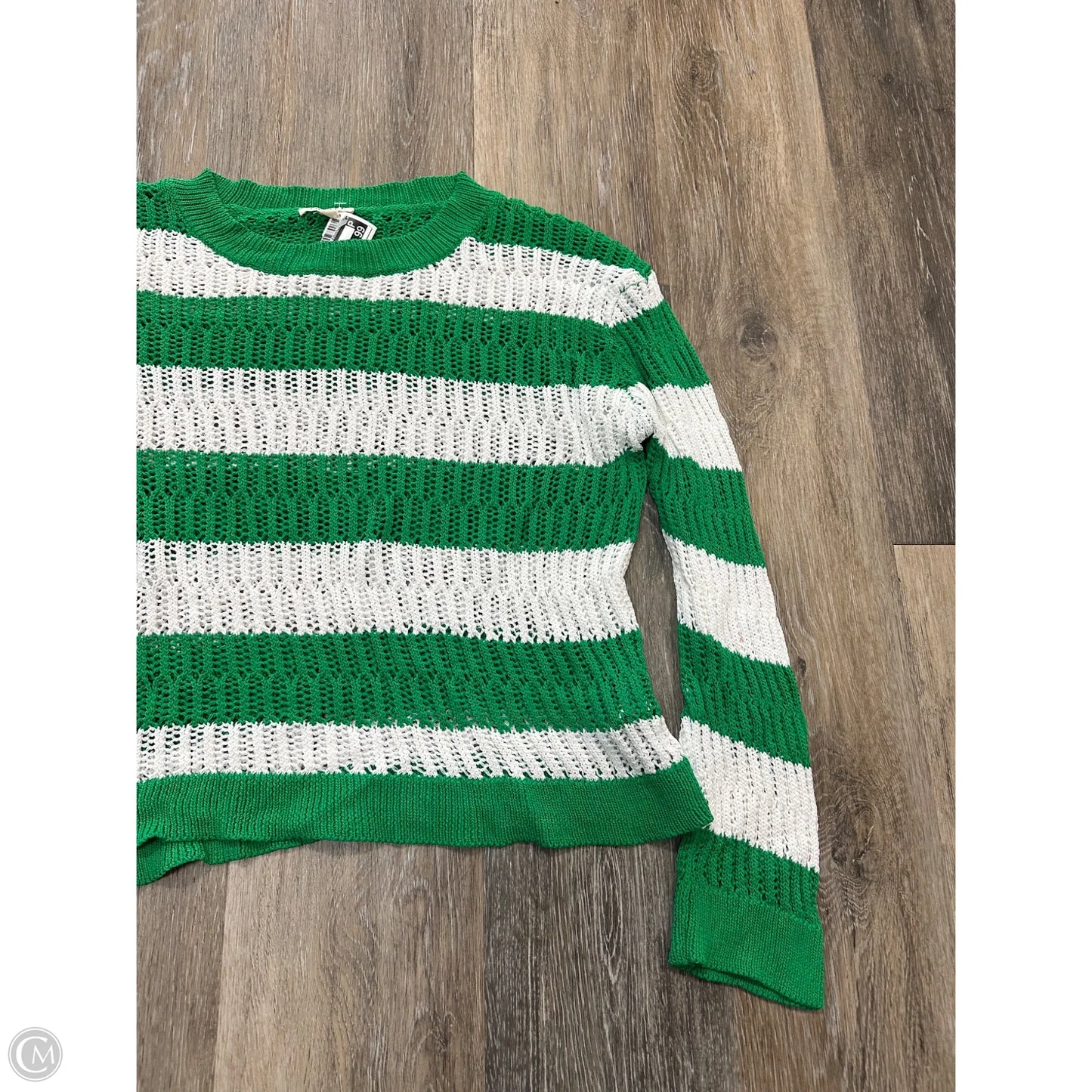 Sweater By Jodifl In Green & White, Size: M
