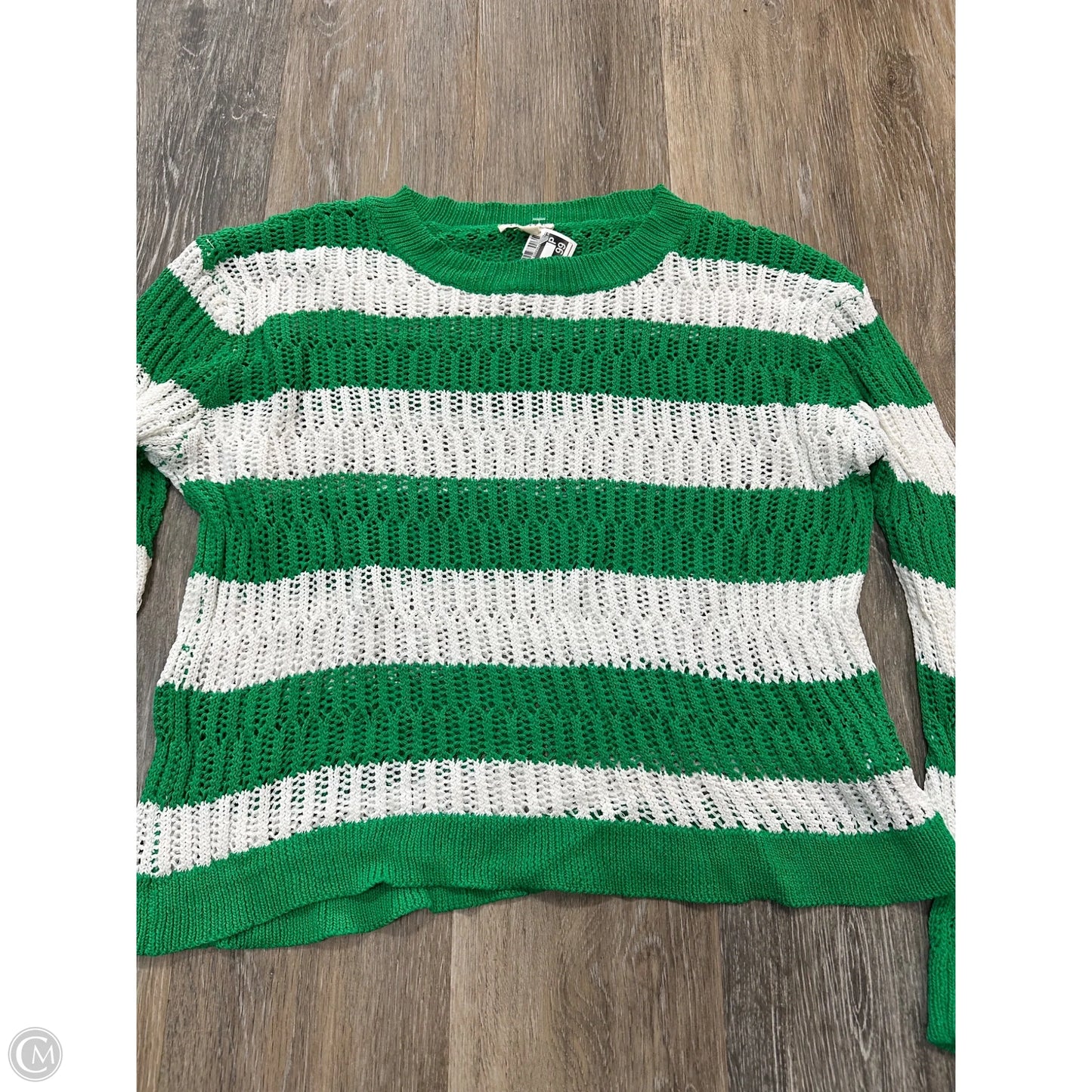 Sweater By Jodifl In Green & White, Size: M