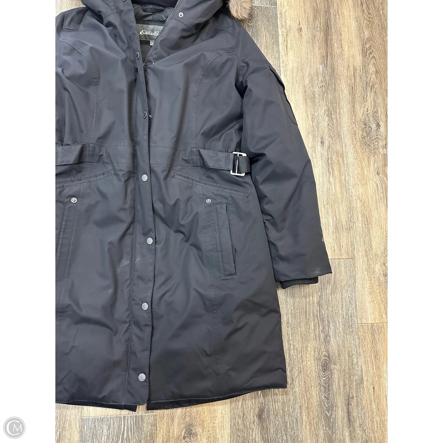 Coat Parka By Eddie Bauer In Black, Size: L