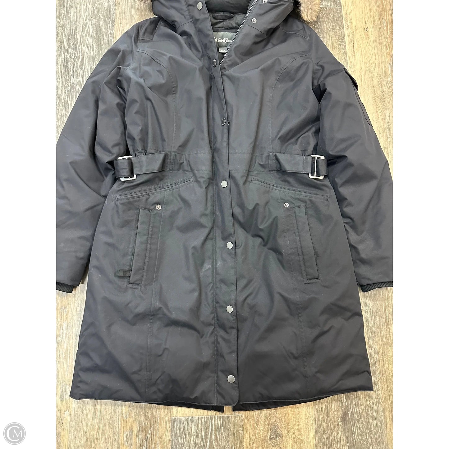 Coat Parka By Eddie Bauer In Black, Size: L