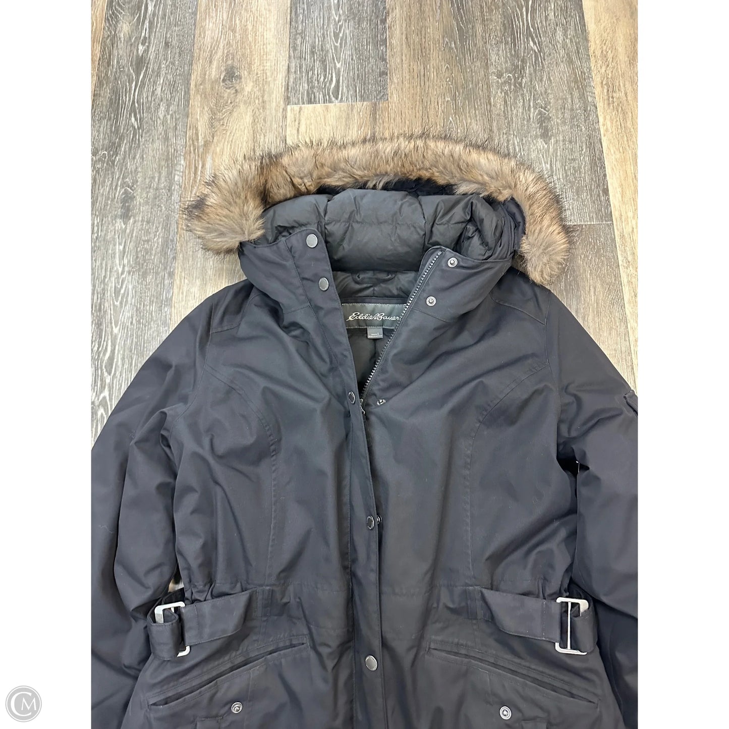 Coat Parka By Eddie Bauer In Black, Size: L