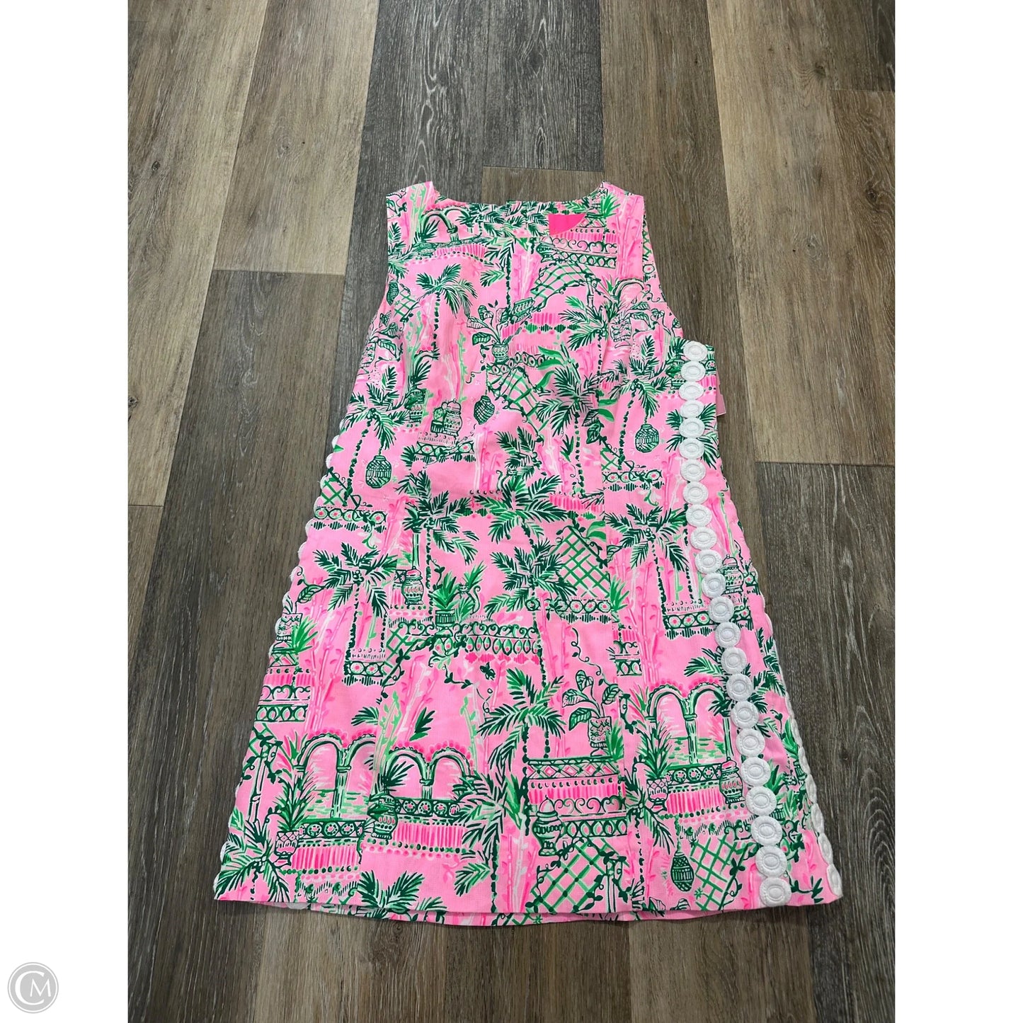 Dress Designer By Lilly Pulitzer In Green & Pink, Size: 8