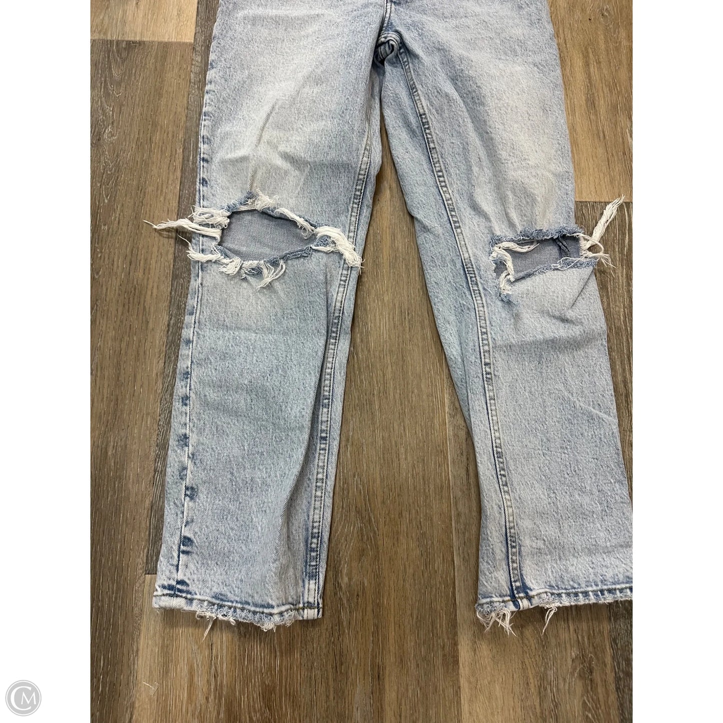 Jeans Straight By Abercrombie And Fitch In Blue Denim, Size: 00 Short