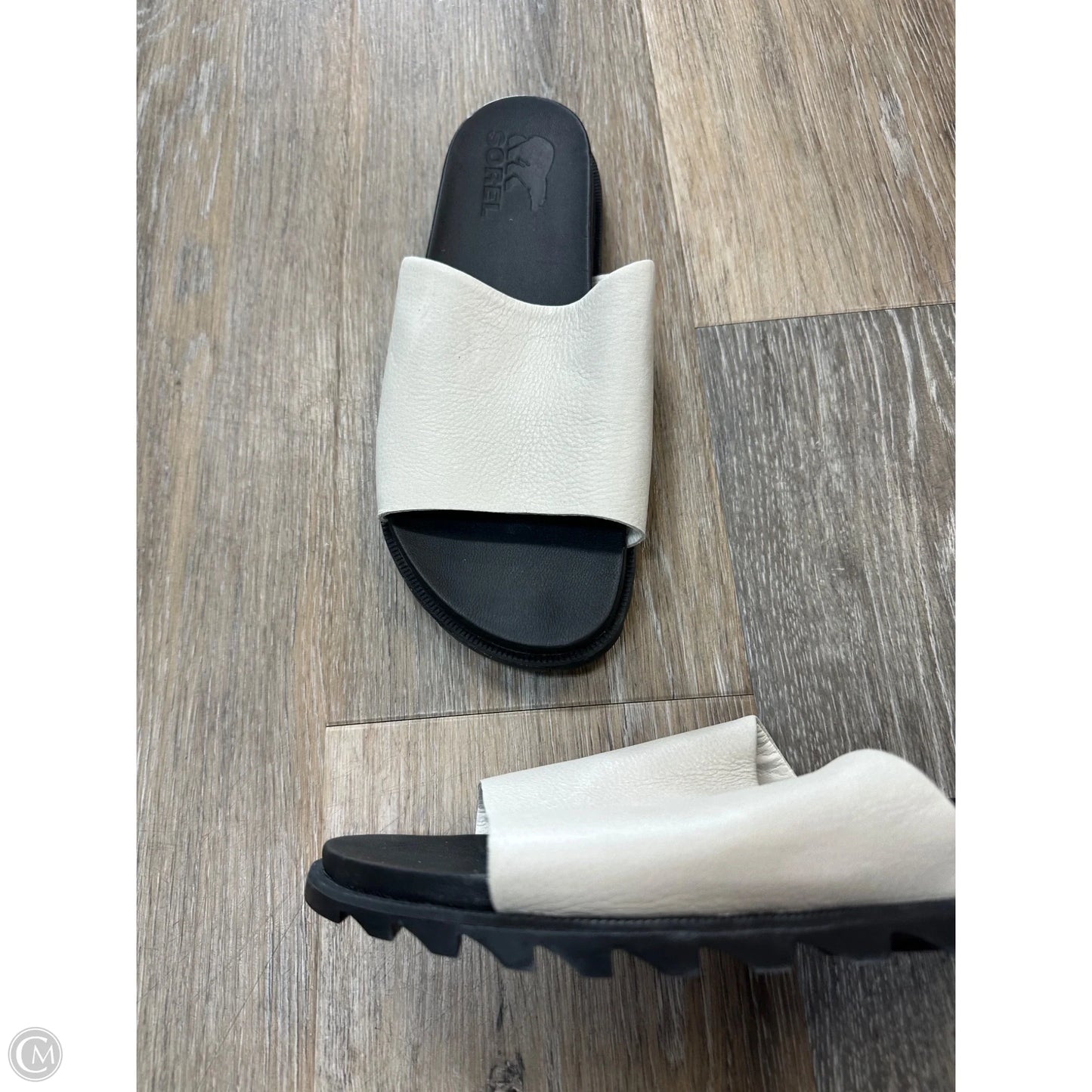 Sandals Flats By Sorel In Black & White, Size: 7