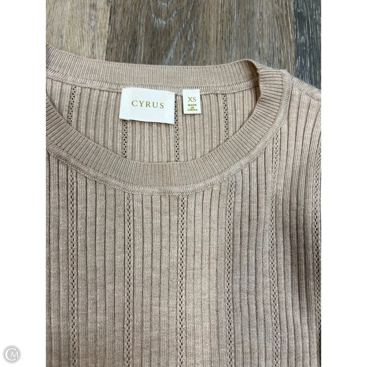 Sweater By Cyrus Knits In Beige, Size: Xs