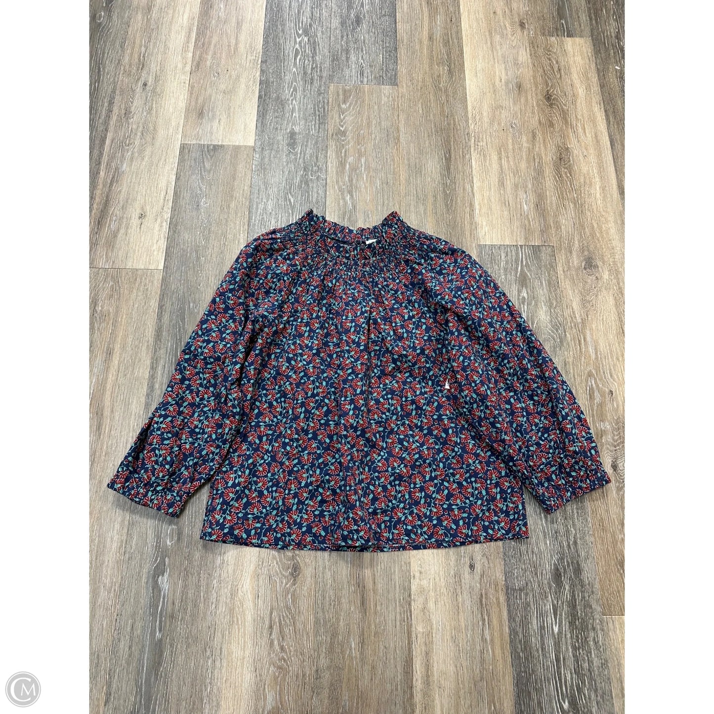 Blouse Long Sleeve By J. Crew In Multi-colored, Size: M