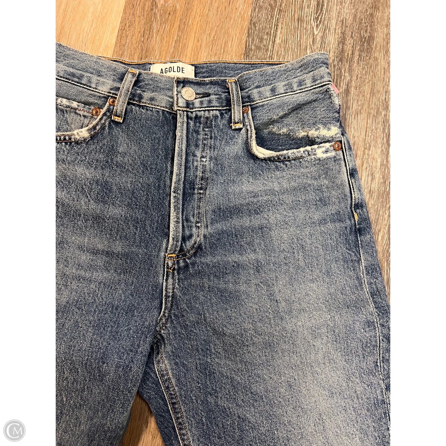 Jeans Straight By Agolde In Blue Denim, Size: 1/25