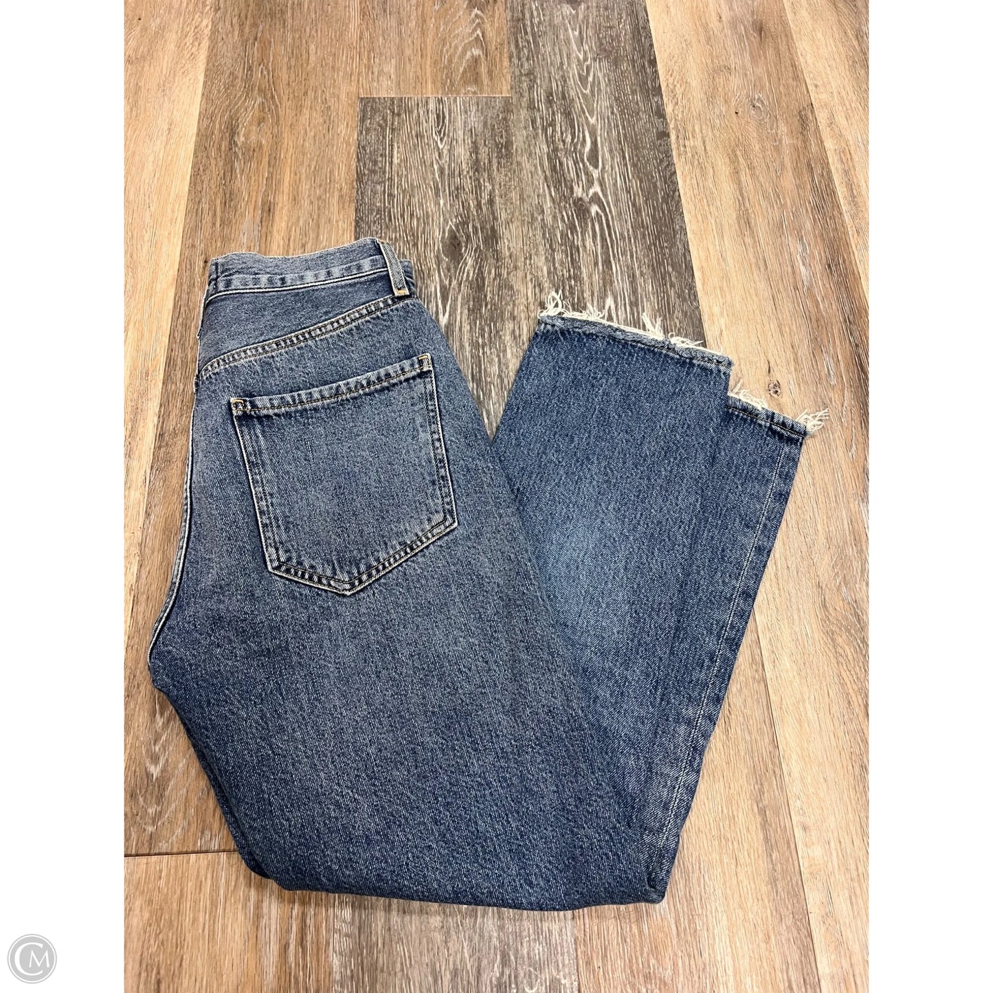 Jeans Straight By Agolde In Blue Denim, Size: 1/25