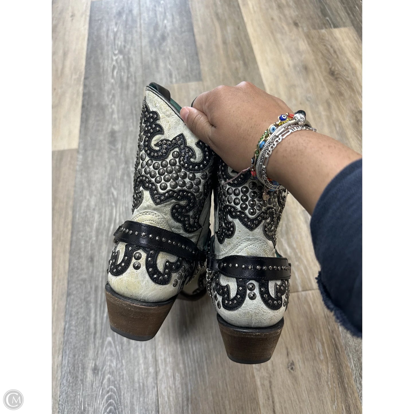 Boots Western By Corral In Black & White, Size: 9