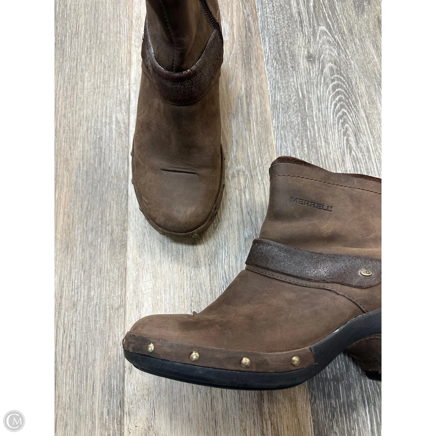 Boots Ankle Heels By Merrell In Brown, Size: 6