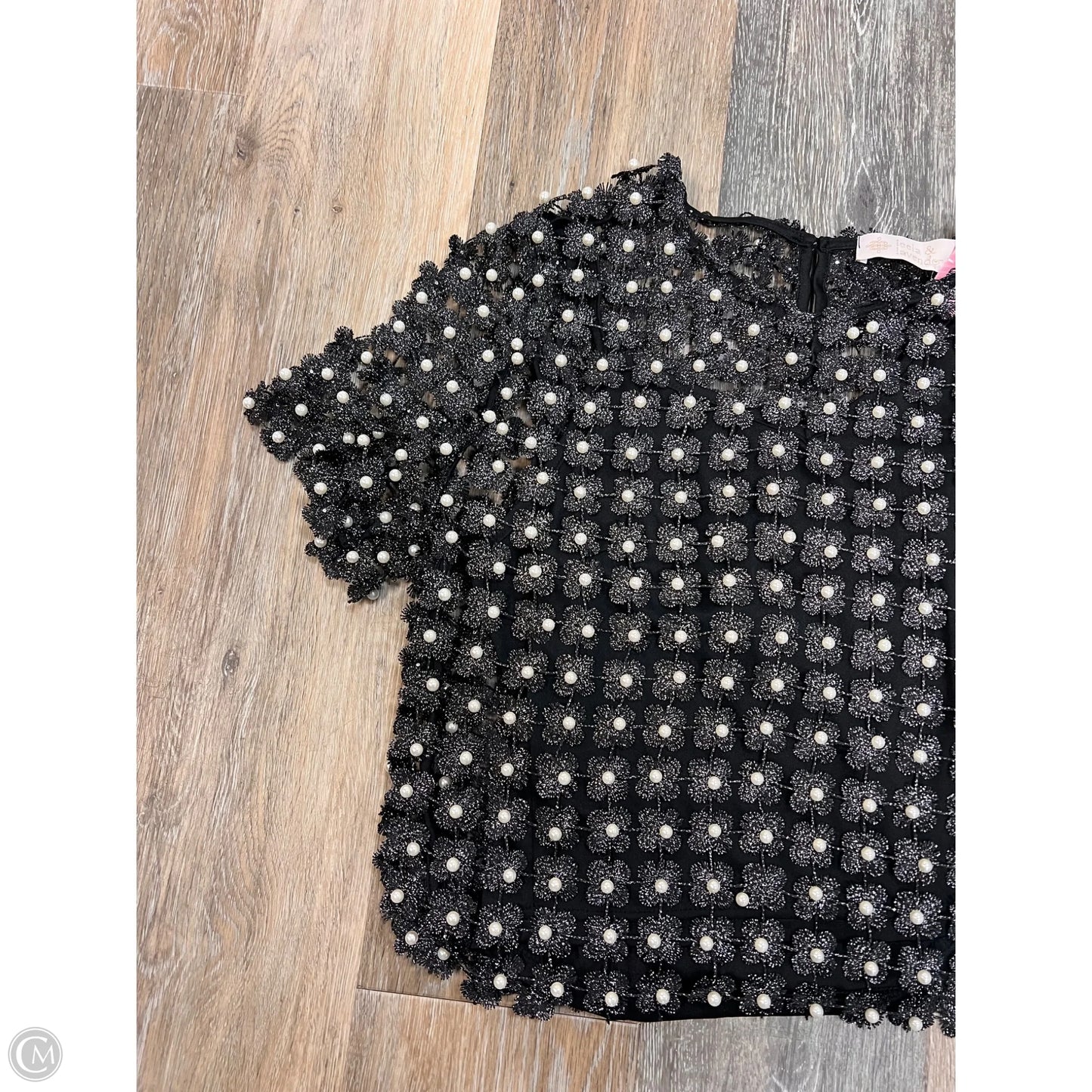 Blouse Short Sleeve By Leela & Lavender In Black, Size: M