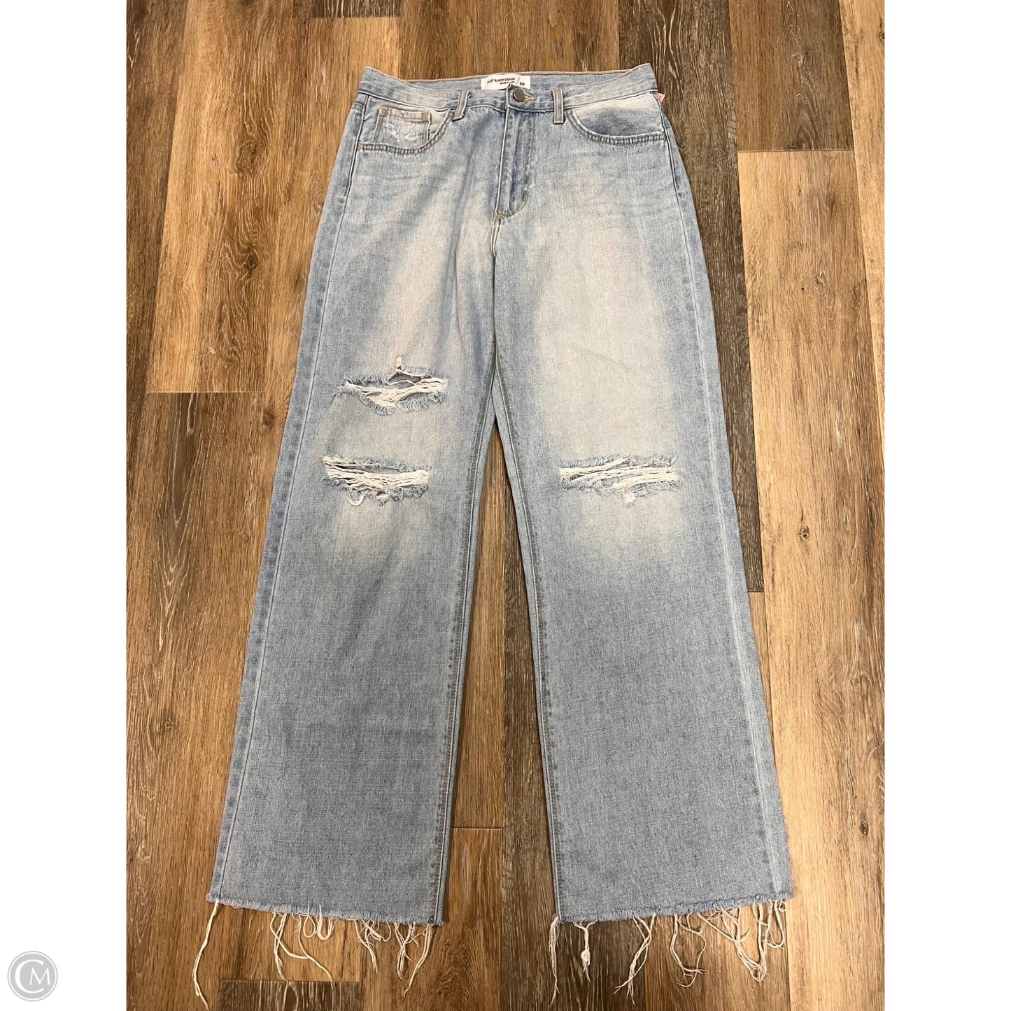 Jeans Straight By Just Black In Blue Denim, Size: 10/30