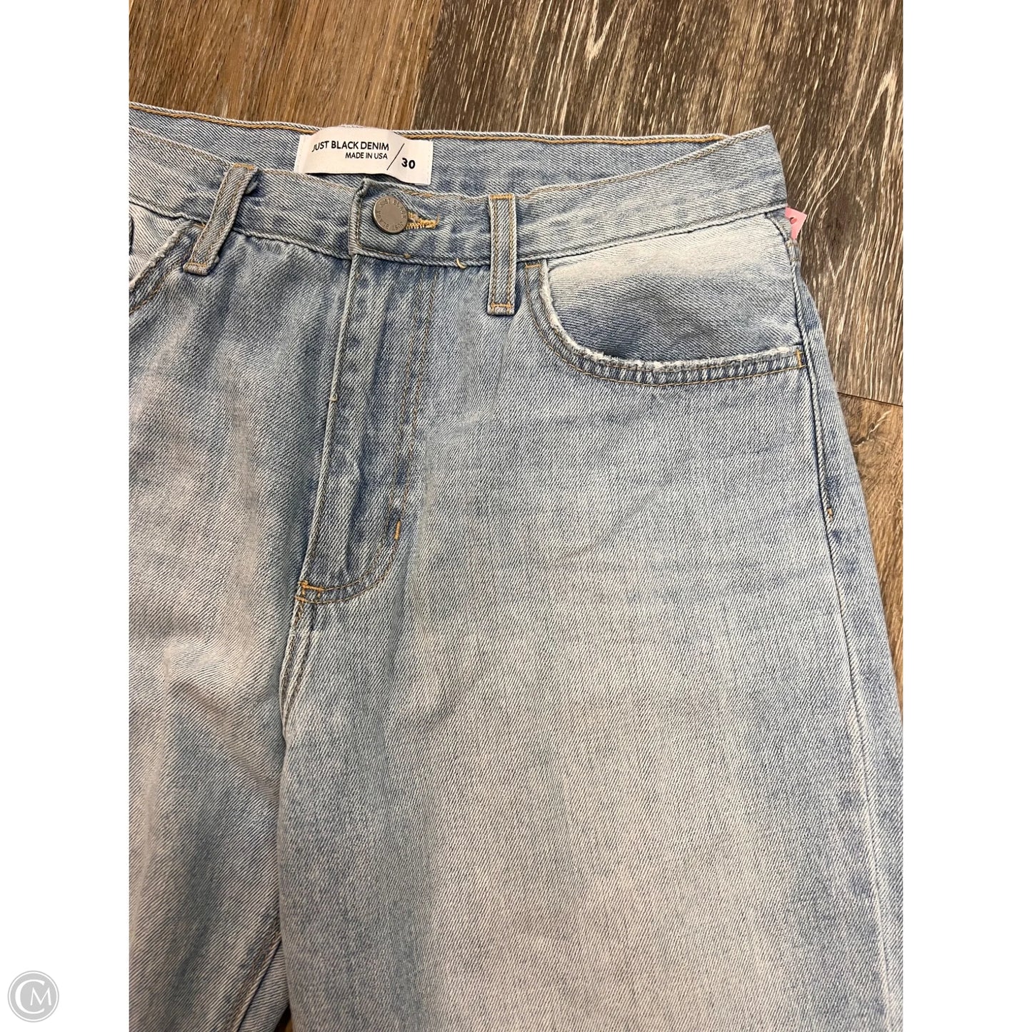 Jeans Straight By Just Black In Blue Denim, Size: 10/30