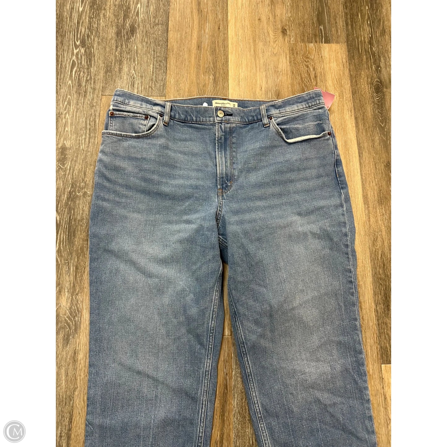 Jeans Straight By Abercrombie And Fitch In Blue Denim, Size: 18