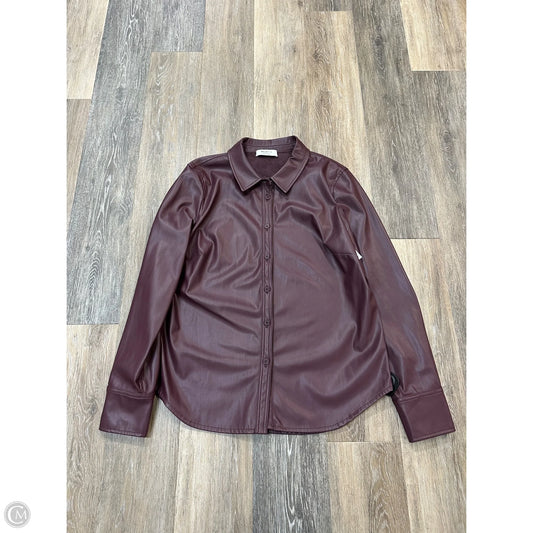Jacket Shirt By Bailey 44 In Purple, Size: L