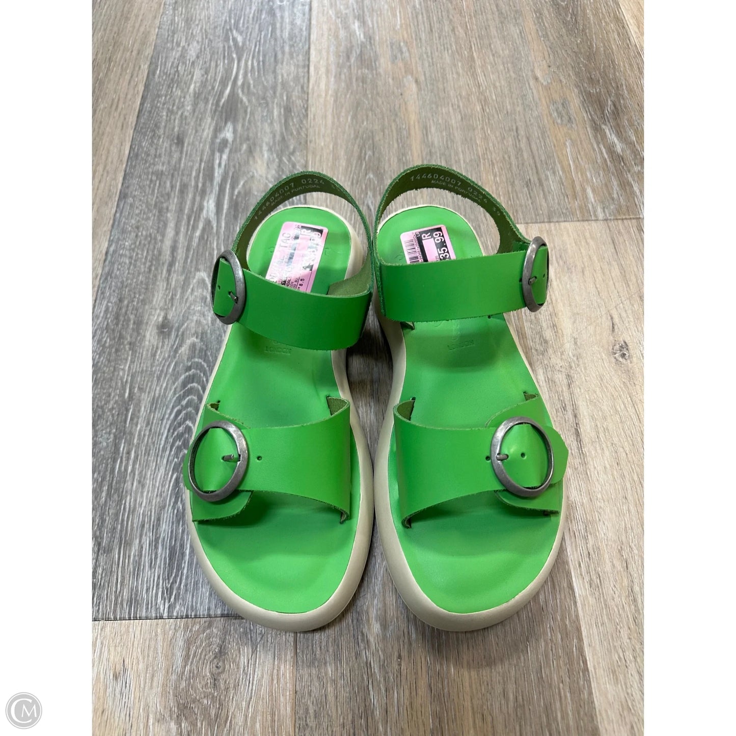 Sandals Flats By Fly London In Green, Size: 8.5