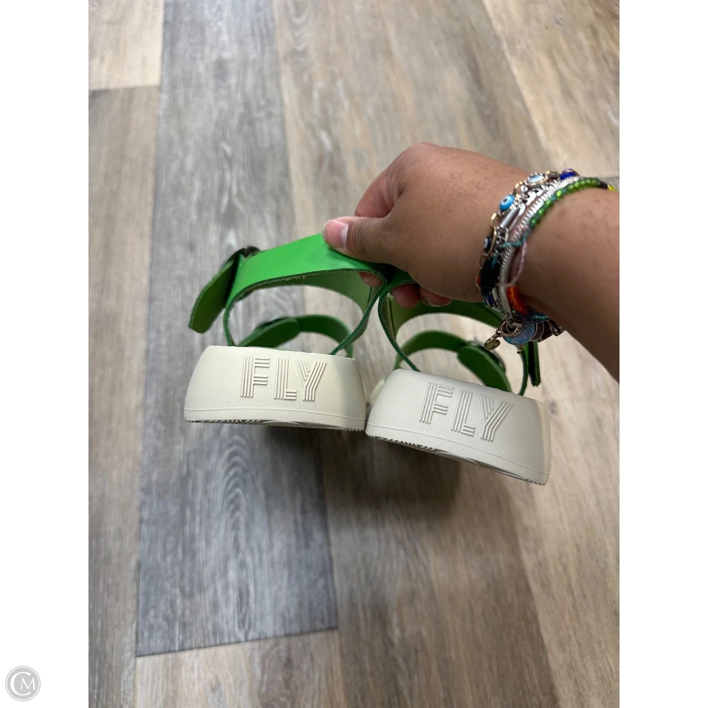 Sandals Flats By Fly London In Green, Size: 8.5