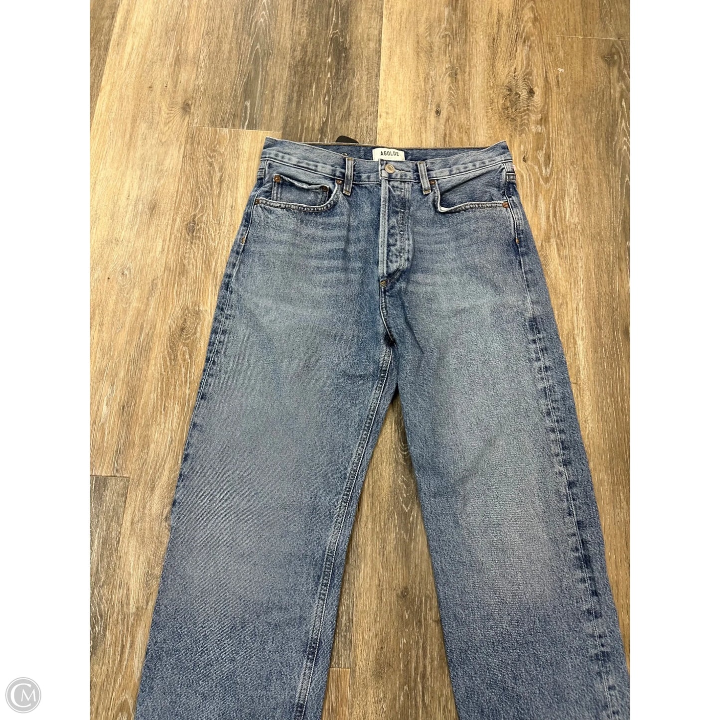 Jeans Straight By Agolde In Blue Denim, Size: 2/26
