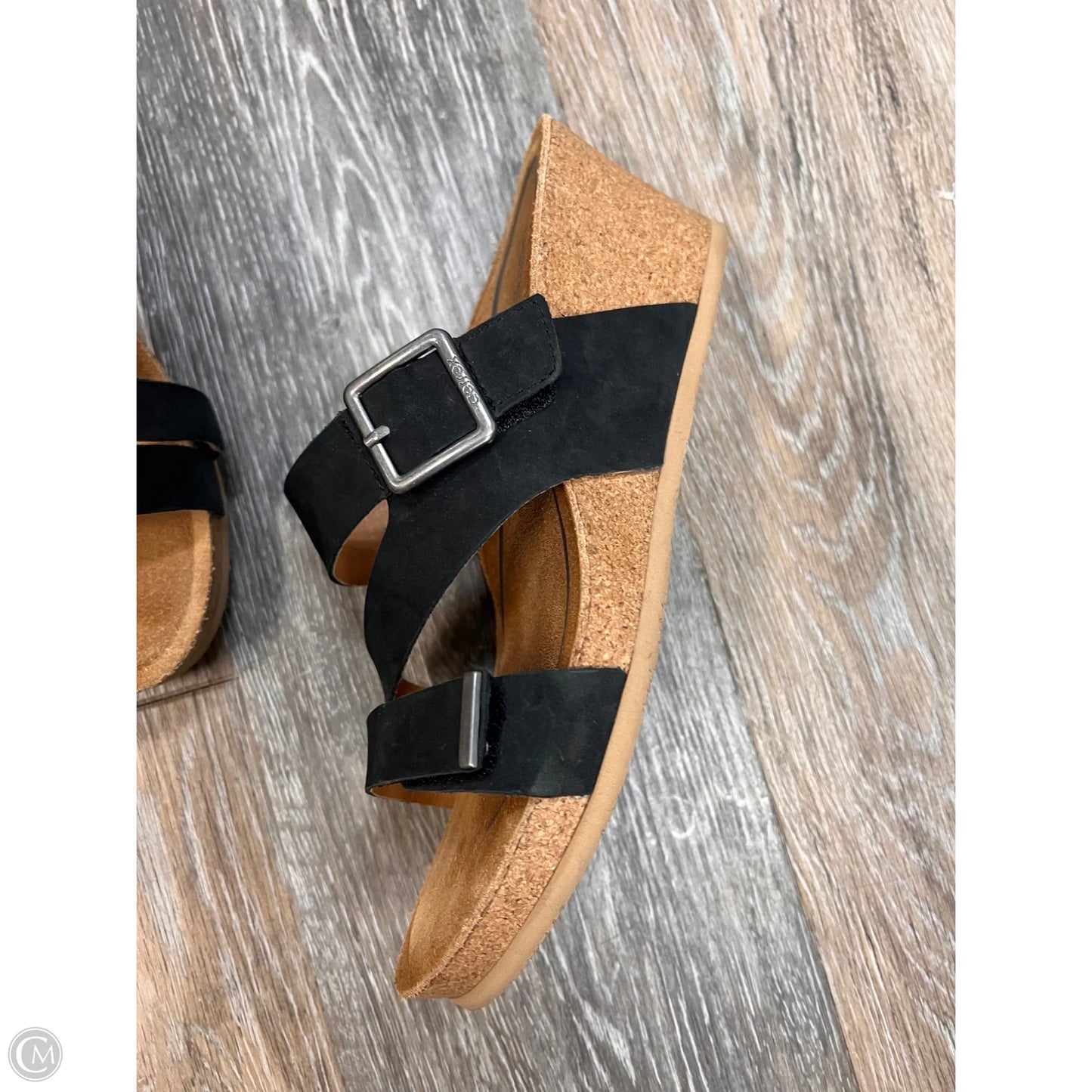 Sandals Heels Wedge By Aetrex In Black, Size: 7.5