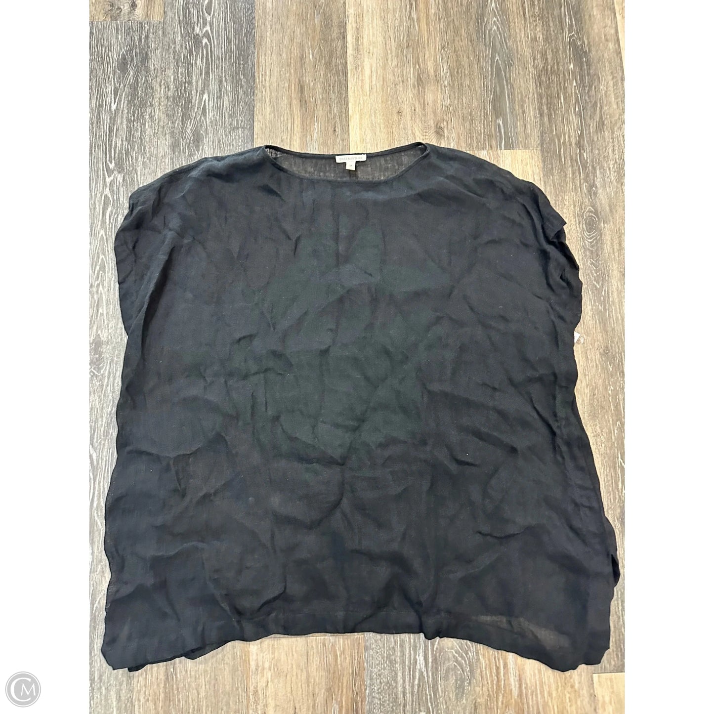Blouse Short Sleeve By Eileen Fisher In Black, Size: S