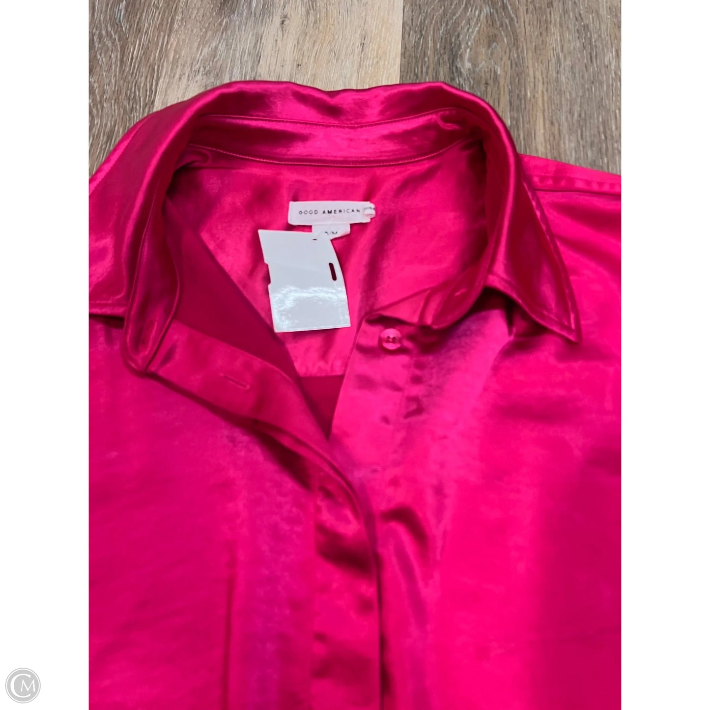 Blouse Long Sleeve By Good American In Pink, Size: S/M